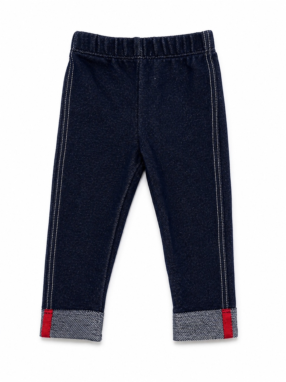 Kids Dark Blue Pull-On Jeggings with Cuffed Hem